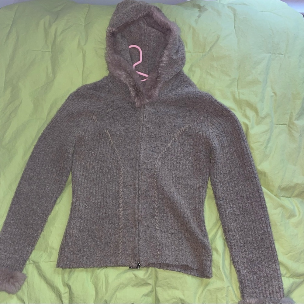 CABO | knitted & fur hooded zip-up